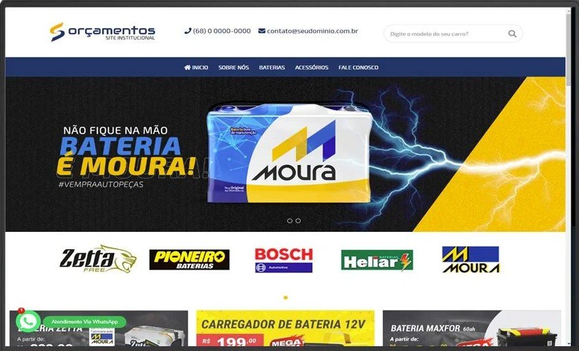 Site Pronto Institucional Para Loja De Bateria Em php