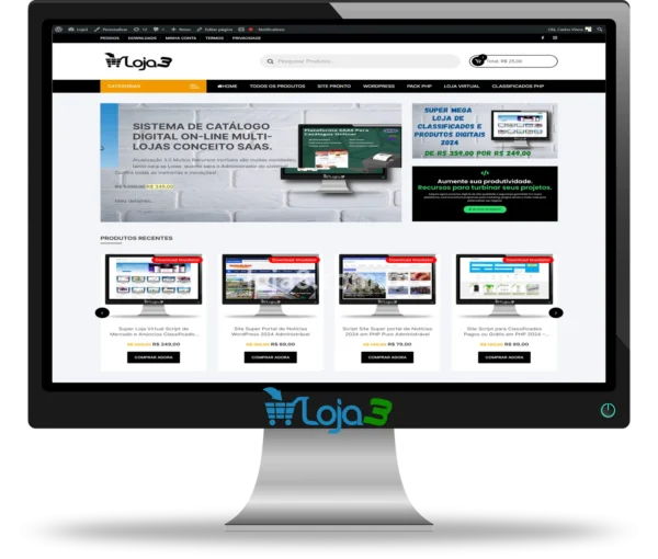 Super Mega Loja Virtual Para Vendas de Produtos Digitais via Download em WordPress 2024