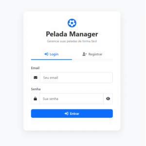 Pelada Manager Gestão simples e rápida para o futebol amador.