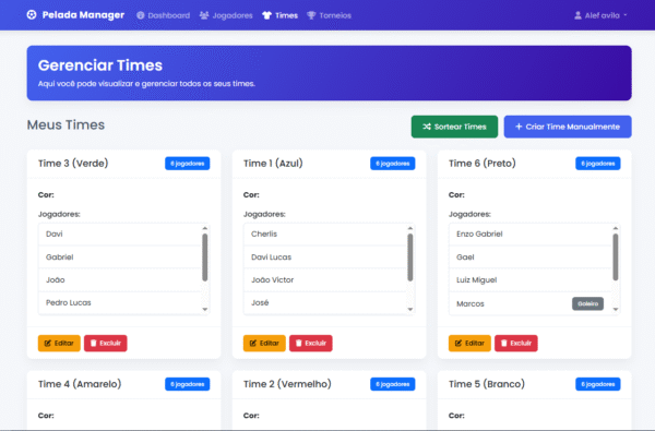 Pelada Manager Gestão simples e rápida para o futebol amador. - Imagem 3